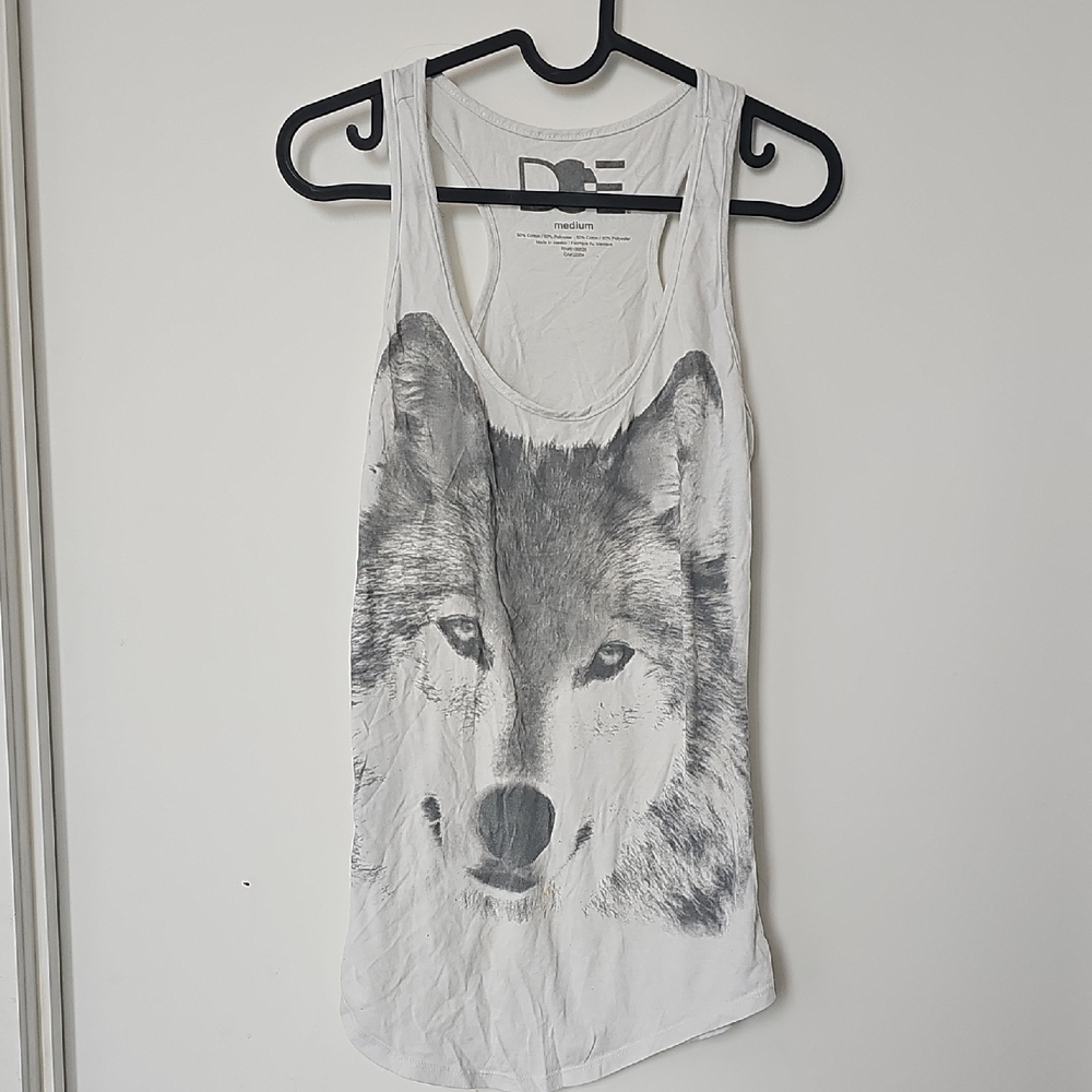 White Graphic Sleeveless Tank Top